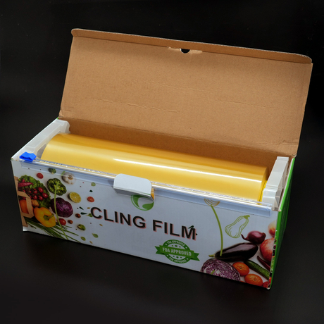 Película adhesiva de PVC de calidad alimentaria de primera calidad con caja cortadora: envoltura de cocina 100% libre de BPA para mayor frescura
