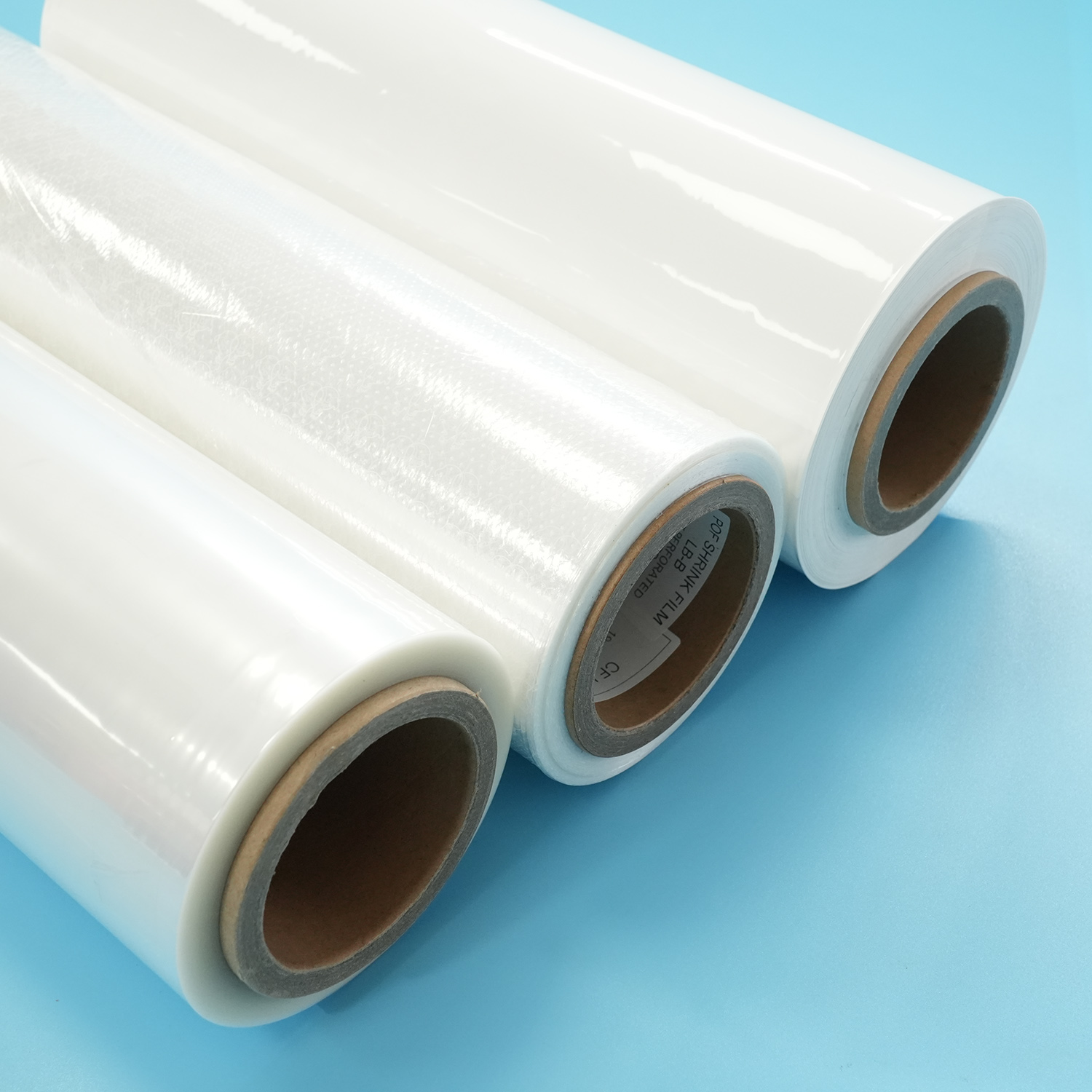 Película termorretráctil de poliolefina reticulada de grado alimenticio impresa personalizada, película retráctil POF transparente flexible con fuerte contracción para alimentos, bebidas y embalaje exterior de productos en general