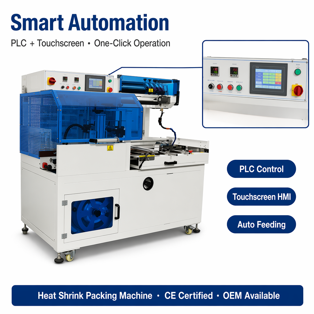 Máquina automática de envoltura termorretráctil selladora de barra en L para embalaje de película plástica de PVC POF
