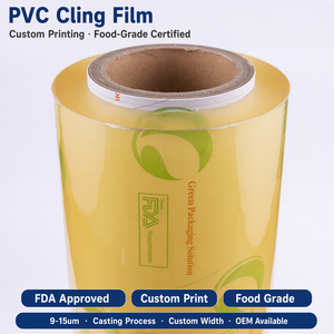 Fabricante de PVC de calidad alimentaria, película adhesiva elástica para alimentos, rollo gigante, película de envoltura de embalaje para mantenimiento fresco de supermercado