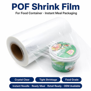 Película termorretráctil de poliolefina plegada central para envasado de alimentos Película de envoltura retráctil POF de alta transparencia