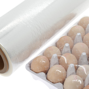 Película termocontraíble POF microperforada, película retráctil con perforación en caliente de calidad alimentaria para embalaje de bandejas de huevos